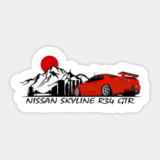 Nissan Skyline GTR R34, JDM Car Sticker